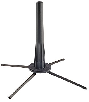 K&M 15233 English-Hornständer Schwarz - Horn-Instrument-Halter mit patentiertem Einschraub-System - mit Filzauflage