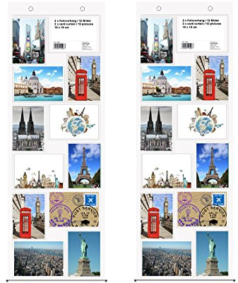 trendfinding® Fotogardin 10 x 15 cm hög och liggande format, fotobilder, vykortsformat, fotovägg, fotoväskor, fotohållare, fickgardin, foton (2 x 12 foton porträttformat/liggande format 10 x 15)