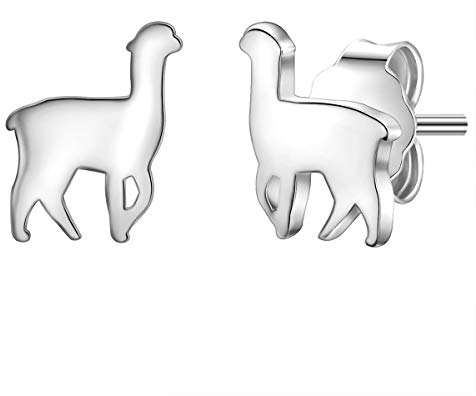 Glanzstücke München Damen-Ohrstecker Alpaka Sterling Silber - Ohrringe Lama Ohr-Schmuck Trend