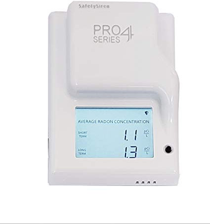Safety Siren Pro4 Series Plug-in Radon Detector for Home Basement & Office