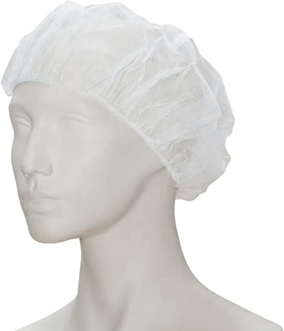 100 Stück Baretthauben, weiß, Größe 58 cm (XL), aus PP-Vlies, im Polybeutel, (Schwesternhauben Kopfhauben Hygiene Vlieshauben Einmalhauben Baretthauben) - Marke BICAP