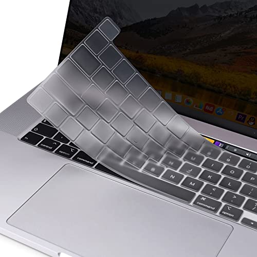 MOSISO Tastaturschutz Kompatibel mit MacBook Pro 13 Zoll 2024-2020 M2 M1 A2338 A2289 A2251, Kompatibel mit MacBook Pro 16 Zoll 2020 2019 A2141 Touch ID, Schützende Silikonhaut, Transparent