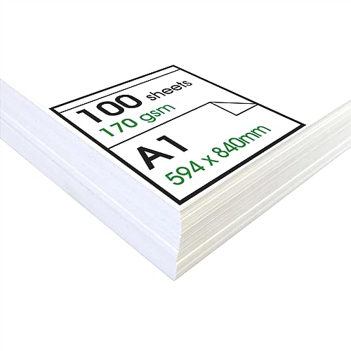 ARTWAY Enviro - Recyceltes A1-Kartuschenpapier zum Zeichnen - Ideal für Trockenkunst Anwendungen - 170gsm – A1 (100 Blätter)