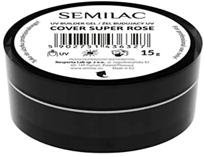 Semilac Super Rose Nail Builder For Hard Strong Nails & Extend Gel - Perfect For Nail Construction and Nail Art. Easy To Apply, Non Damaging - Repairs Broken & Damaged Nails 15g