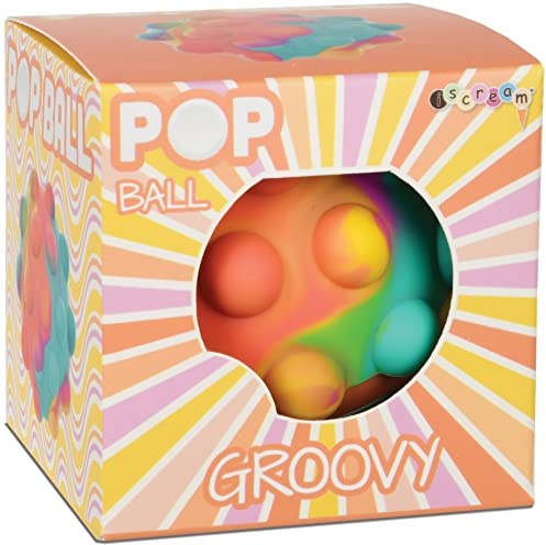 iscream Fidget Fun 2.5 Popper Ball for Calm and Focus - Groovy Tie Dye