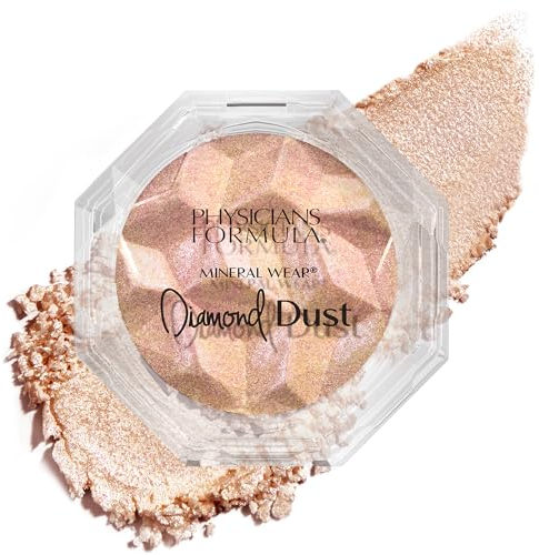 Physicians Formula Mineral Wear Diamond Dust, Poudre Translucide pour le Visage avec des Minéraux Illuminateurs et de la Vitamine E, Finition Éclatante Naturelle et Radieuse, Luminous Gleam