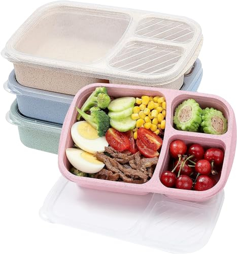 Woplagyreat Brotdose Lunchbox Erwachsene Bento Box 4 Stück Mit Fächern Lunch Brotdosen Brotbox Brotzeitbox Frühstücksbox Essensbox Butterbrotdose Vesperdose Frühstück Brotbüchse Jausenbox Bentobox