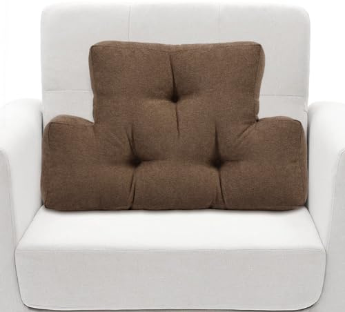 HAVARGO Cojín trasero para Recliner cojín de apoyo lumbar suave y esponjoso espuma de memoria/algodón PP respaldo cojín grueso lumbar para sillas, reclinadores, sofá marrón