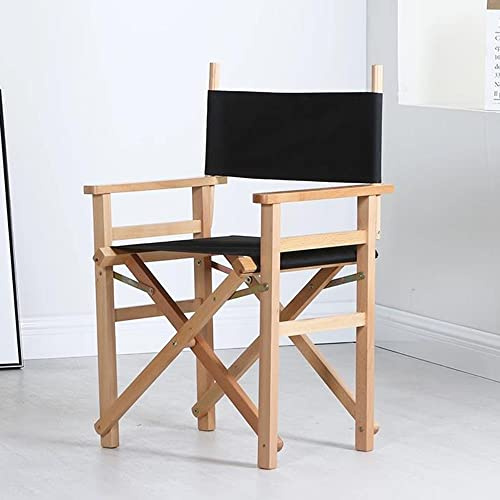 Bärbar hopfällbar regissörsstol 24 tum sminkpall för konstnärer lätt träbarberstol med canvasbaksida idealisk för makeupartister och barberare (storlek: 61 cm-F)