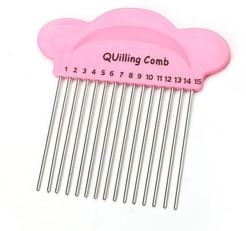 Paper Quilling Comb Tool, Plastic Quilling Paper Knitters Paper Weaver Craft Tool for Making Paper Strips Creating Loops, Essential Accessory for DIY Paper Card, Pink