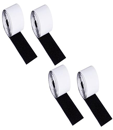 Beaupretty 4 Rolls Strong Adhesive Pedal Board Tape for Electric Guitar Effect Pedals Hook and Loop Fastener Strips Mounting Tape for Secure Pedalboard Installation