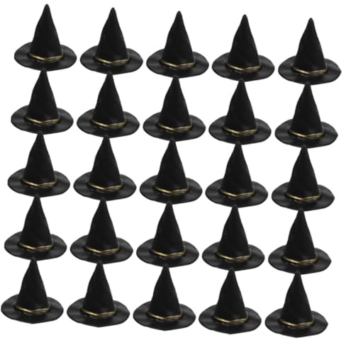 Hohopeti 48 St Mini Häxhattar Små Hantverksmössor för Dockor Halloween Bordsdekoration Unika DIY Kostymtillbehör Robust och Slät Yta för Fest och Hem