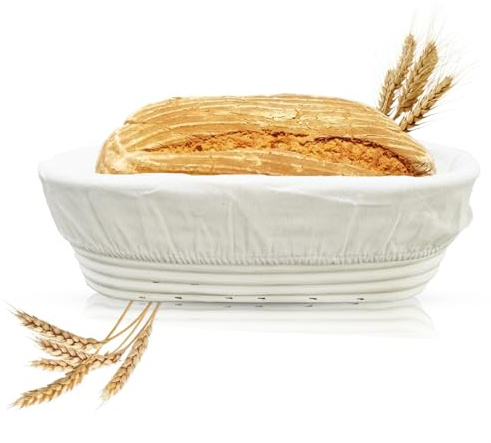 Gärkörbchen 28cm Gärkorb mit Leinentuch Oval Brotbackzubehör