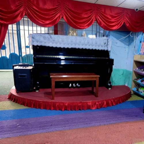 Piano de escenario semicircular portátil para niños, mini plataforma de escenario con cubierta, ideal para discursos y conciertos