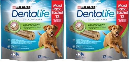 PURINA DENTALIFE Maxi Aperitivos para el Cuidado Dental para Perros, Reduce la formación de sarro y Mal Aliento, Pollo, Perros Grandes, 1 Unidad (1 x 426 g) (Paquete de 2)