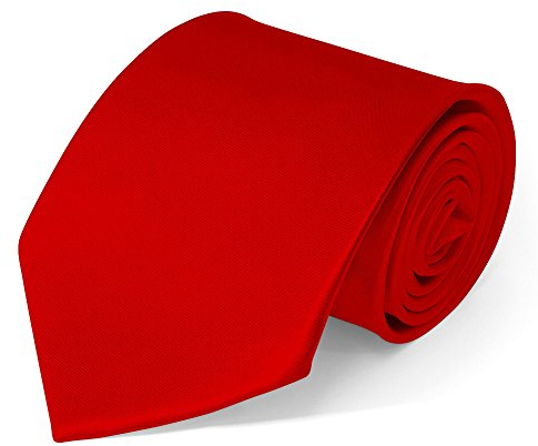 Soul-Cats Klassische Krawatte inkl. Anleitung breit viele Farben Satin Schlips Herren, Farbe:rot