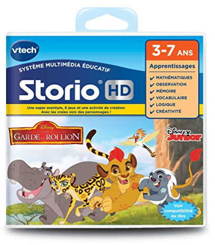 VTech - Storio Disney Junior, Cartouche de Jeu HD pour Tablette Enfants, La Garde du Roi Lion avec 6 Jeux, 1 Aventure et 1 Activité Créative, Cadeau Enfant de 3 Ans à 7 Ans - Contenu en Français