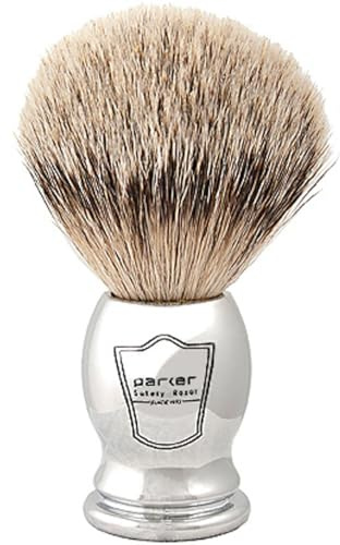 Parker Safety Razor 100% Silvertip Badger setola Pennello da barba(Chrome Handle) E Stand Pennello da Barba