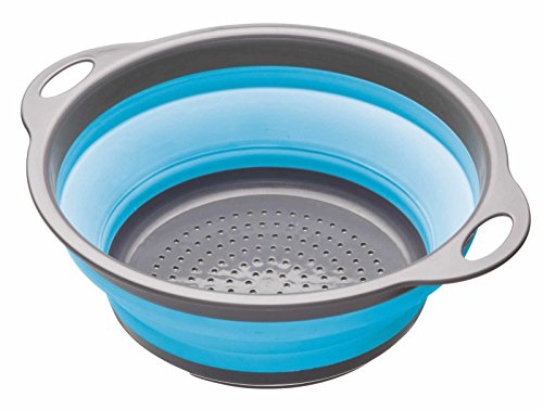 Colourworks 2.8 litres Collapsible Colander, 24 cm - Blue