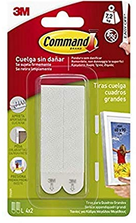 Command Pack de 8 tiras para cuadros grandes, Blanco, Grandes