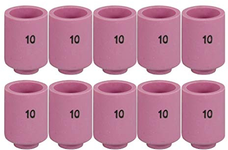 RIVERWELD Accessoires de Chalumeau de Soudure TIG - Gobelets Céramiques de Buse en Alumine 13N13 10# Orifice 16,0mm - Adaptés pour PTA SR DB WP 9 17 18 20 25 26 - Pack de 10