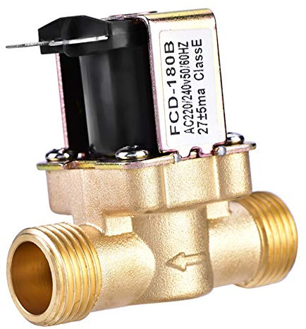 Nikou Solenoid Valve, 1/2 AC 220V Normally Closed Brass Electric Solenoid Magnetic Valve for Water Control