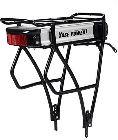 SHIMOST E-Bike Batterie 36V 13Ah Li-ion Akku Gepäckträgerbatterie mit Ladegerät, für Phylion/XH370-10J 26-28 V-Brake Scheibenbremse 250W-800W Elektrofahrrad (36V 13Ah Batterie mit Gepäckträger)