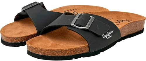 Pepe Jeans Bio M Single Kansas, Sandale, Black (Black),