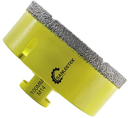 Punte per Trapano Diamantate 100mm - Brasatura Sotto Vuoto Fresa Diamantata per Ceramica Porcellana Marmo Granito M14 Filettatura SANLEETEK