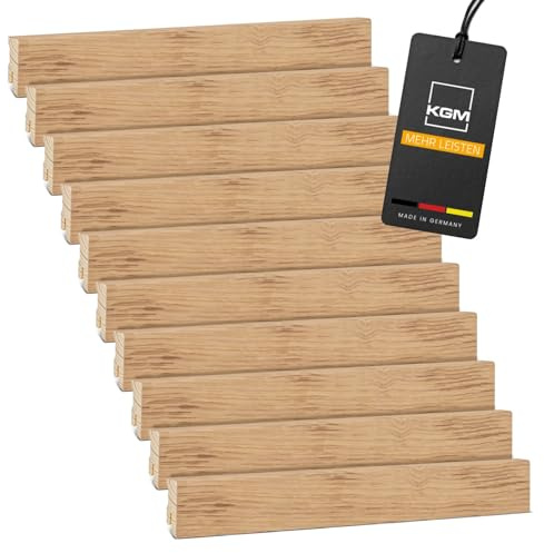 KGM Modern Sockelleiste Eiche – Massivholz – 2400 x 16 x 40 mm – 10 Stk.