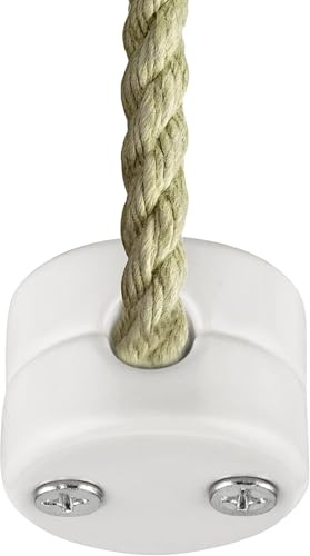 OASHISU 2 pasadores de pared y techo de porcelana blanca para cable textil, fijación al techo, columpio de mono, soporte de cable para lámpara DIY con tornillos y tacos