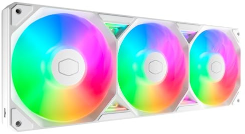 Cooler Master SickleFlow Edge 360 ARGB - 360mm Triple-Fan Monoframe (PWM), High Airflow (190 CFM) & Static Pressure (3.54mmH2O), ARGB Gen 2 Lighting, Easy Installation - White