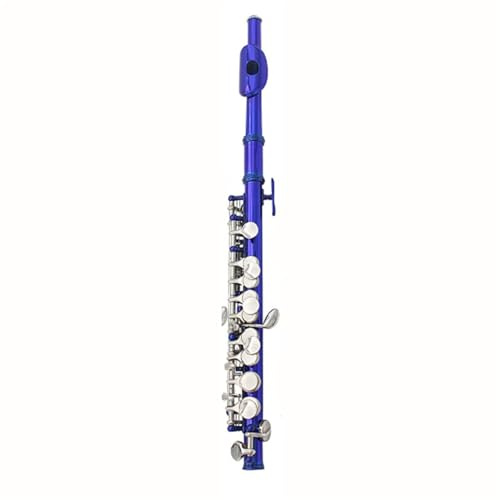 tvärflöjt instrument Piccolo instrument C nyckel flöjt nybörjare professionellt spelinstrument(Blue)