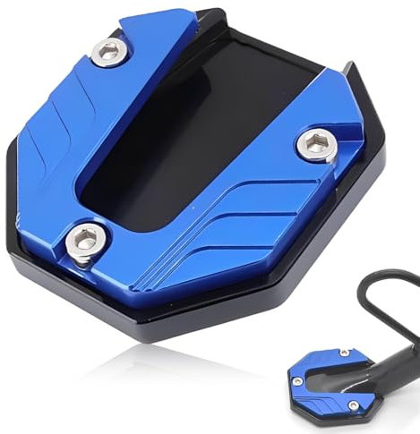 LAJUP Caballete Moto, Almohadilla de Soporte Lateral para Motocicleta, Soporte de Extensión Accesorios Motocicleta CNC Aluminio Soporte Almohadilla Soporte Lateral Pie Ampliar Acolchado