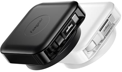 Fasgear 60 W USB C-kabel infällbar, 110 cm fast, 90 cm utdragbar enkelsidig, PD/PPS snabbladdningskabel, 360° rotation skrivbordshållare, automatisk retur, för i-phone16/17/i-pad/Mac-book/Sam-sung