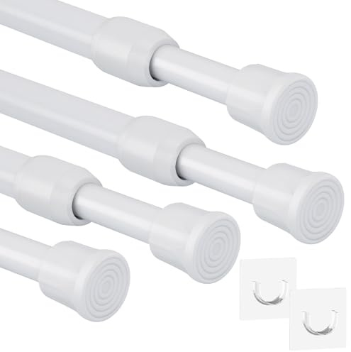 4 barras de ducha sin taladro, barra de cortina de acero inoxidable, soporte extensible, barra de cortina extensible, 50-90 cm, barra de cortina extensible, barra de ducha, barra para ropa, red para