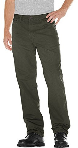 Dickies Men's Duck Carpenter jeans, Rinsed Moss Green, 34W 36L UK