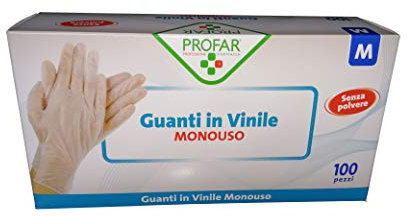 Profar Guanti monouso in vinile 100 pezzi (M)