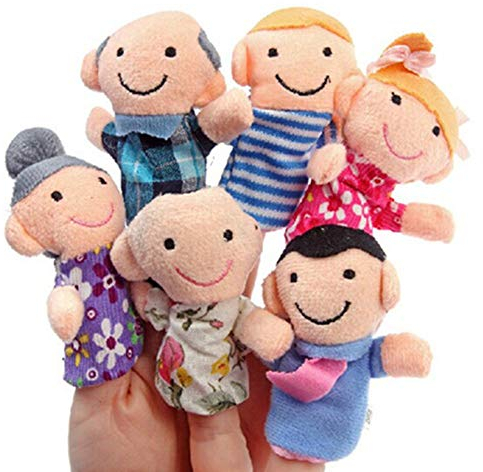 Kinder Spielzeug Kinder Lernen Geschichte Familie Fingerpuppen 6Pcs