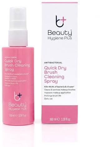 Quick Dry Antibacterial Makeup Brush Cleaner 100ml - Cleans & Refreshes Natural & Synthetic Brushes - Improves Makeup Application & Prolongs Tool Life by Beauty Hygiene Plus