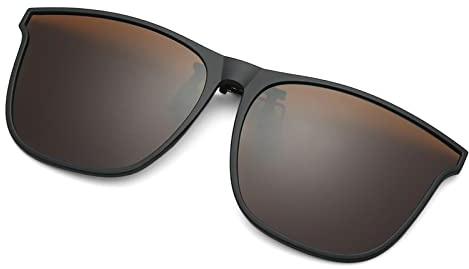 YAMEIZE Polariserade Clip-on-solglasögon – för kvinnor och män Clip On solglasögon för att fälla upp UV400-skydd flip up glasögon körning resor fiske, Te