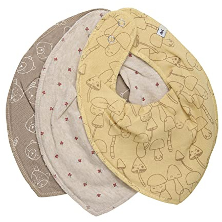 PIPPI Bandana Bib Uni -AOP (3-pack) baby triangle bib,
