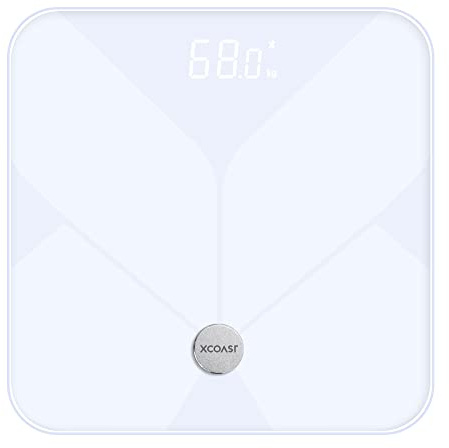 XCOAST WELLISCALE Smart Waage Bluetooth - Körperanalysewaage mit App - Körperfettwaage - Fitnesswaage (Weiß)