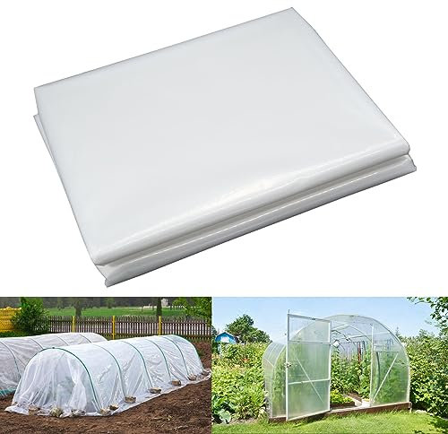 MAILEKT Bache pour Serre,Bache Plastique Transparente, Bache Serre Tunnel 3m x 3m, Film Polyéthylène de Extra-épais Clair Jardin Grandir Couverture De Polytunnel pour Légumes und Tomate