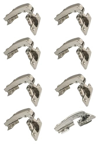 LIKERAINY 95 Grado Tacchetti Cerniera Ø 35mm senza Ammortizzatore Stollen Cerniera a Gomito per Ante a Ribalta Cerniere di Mobile da Cucina Gabinetto Armadio Porte 8 Pezzi