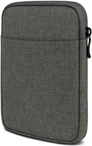 moex eBook fodral för Pocketbook Verse Pro-väska med dragkedja och fack för tillbehör, tyg e-läsare ärm mjuk vadderad, skyddande fodral minimalistiskt Dash Case, mörkgrå