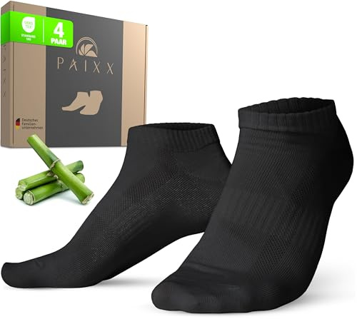 PAIXX Calcetines de bambú para zapatillas de primera calidad, paquete de 8 unidades, 43-46 y 39-42, para hombre y mujer, transpirables, antibacterianos contra el sudor, sin pelusas, calcetines de