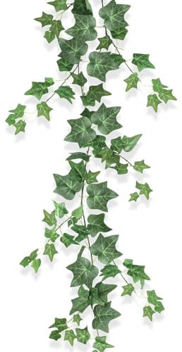Guirlande de lierre artificiel de 180 cm, guirlande de lierre artificielle, plante suspendue, feuilles artificielles de lierre, guirlande de lierre, décoration pour chambre, fête, décoration murale