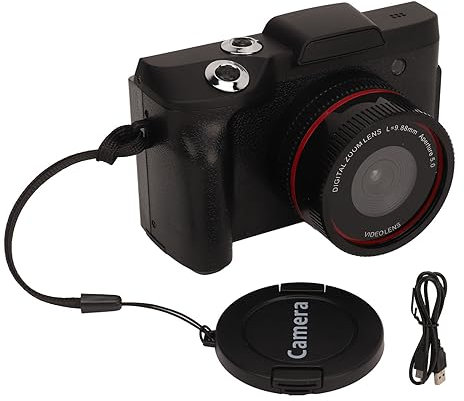 Fotocamera Digitale per Fotografia, SLR Point and Shoot con Zoom Digitale 16X e Messa a Fuoco Automatica, con Schermo da 2,4, Fotocamera da Viaggio Compatta per Principianti