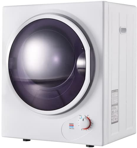 Merax Klein Wäschetrockner, Wandmontierbar Ablufttrockner, Ablufttrockner Wäschetrockner Trommelwaschtrockner, 200-Minuten-Timer|Doppelfilter|850w|2,5 kg, Weiß, 50x42x59cm